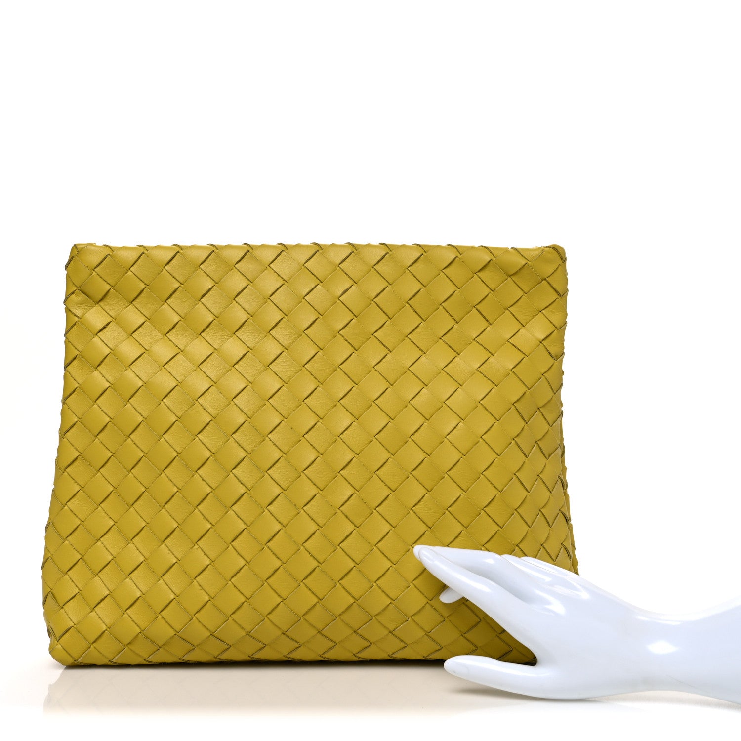 Bottega Veneta Nappa Intrecciato Fold Clutch Lemon 2 of 10