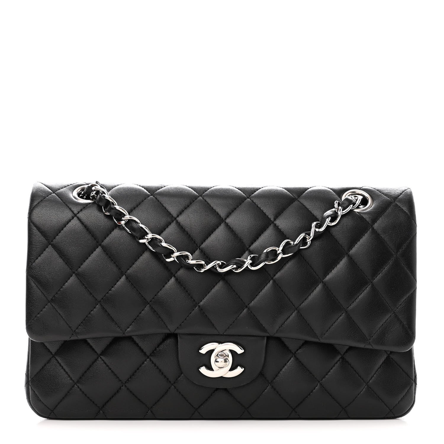 Chanel Lambskin Quilted Medium Double Flap Black 1 of 20