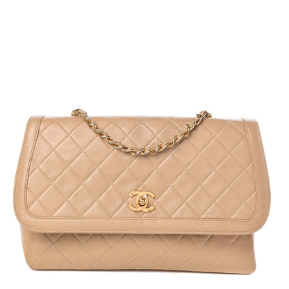 Chanel Lambskin Quilted Medium Single Flap Beige 1 of 13