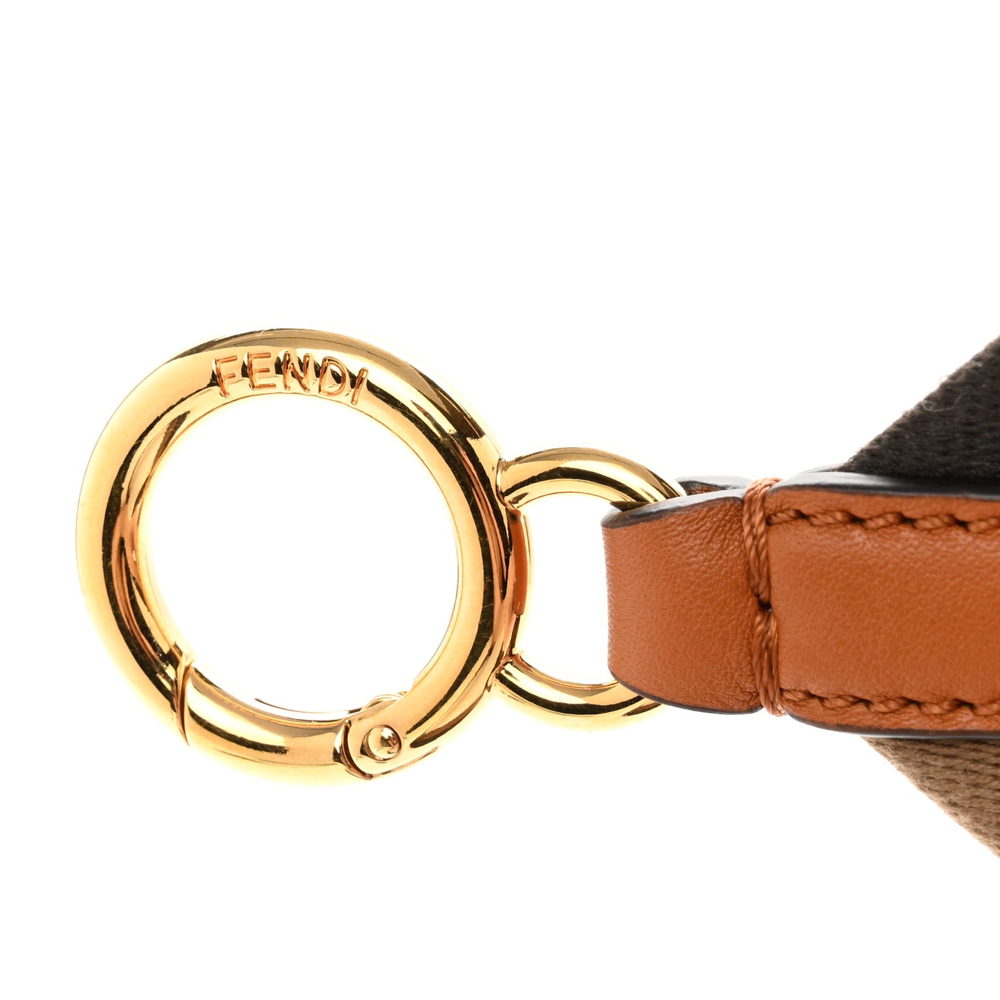 FEND Canvas Calfskin Strap You Beige Brown