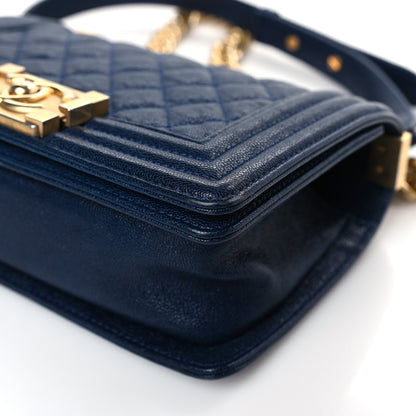 Chanel Caviar Quilted Small Boy Flap Navy 9 of 9