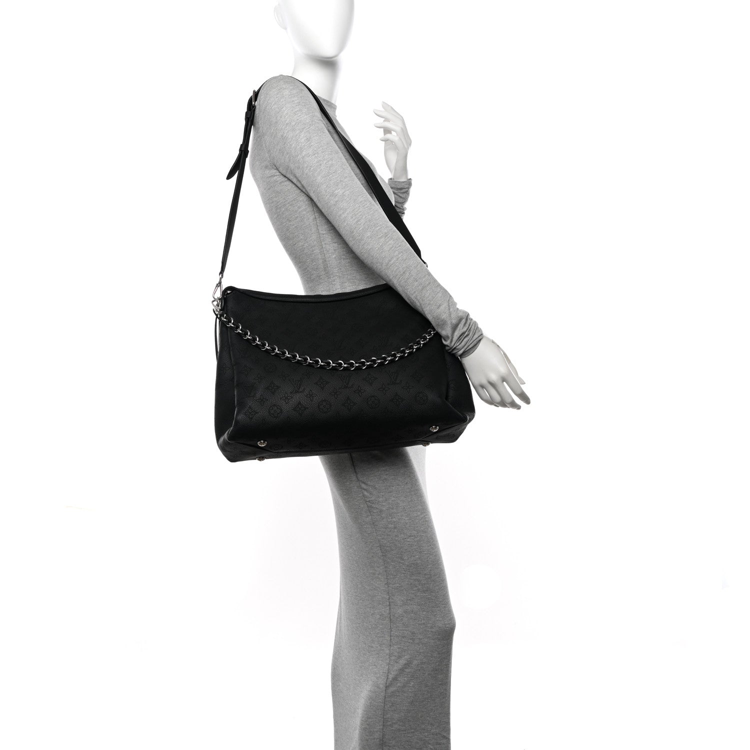 Louis Vuitton Mahina Braided Hand It All MM Black 2 of 9