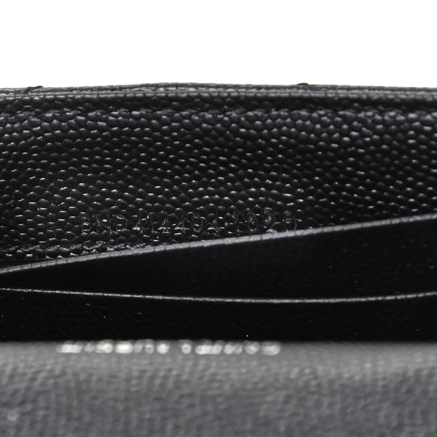 Saint Laurent Grain De Poudre Matelasse Chevron Small Monogram Envelope Wallet Black 6 of 9