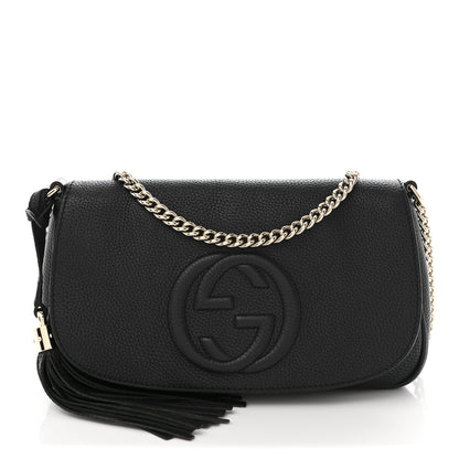 Gucci Pebbled Calfskin Medium Soho Flap Crossbody Black 1 of 10