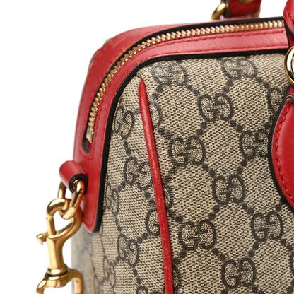 Gucci GG Supreme Monogram Kingsnake Heart Embroidered Small Boston Red 10 of 10