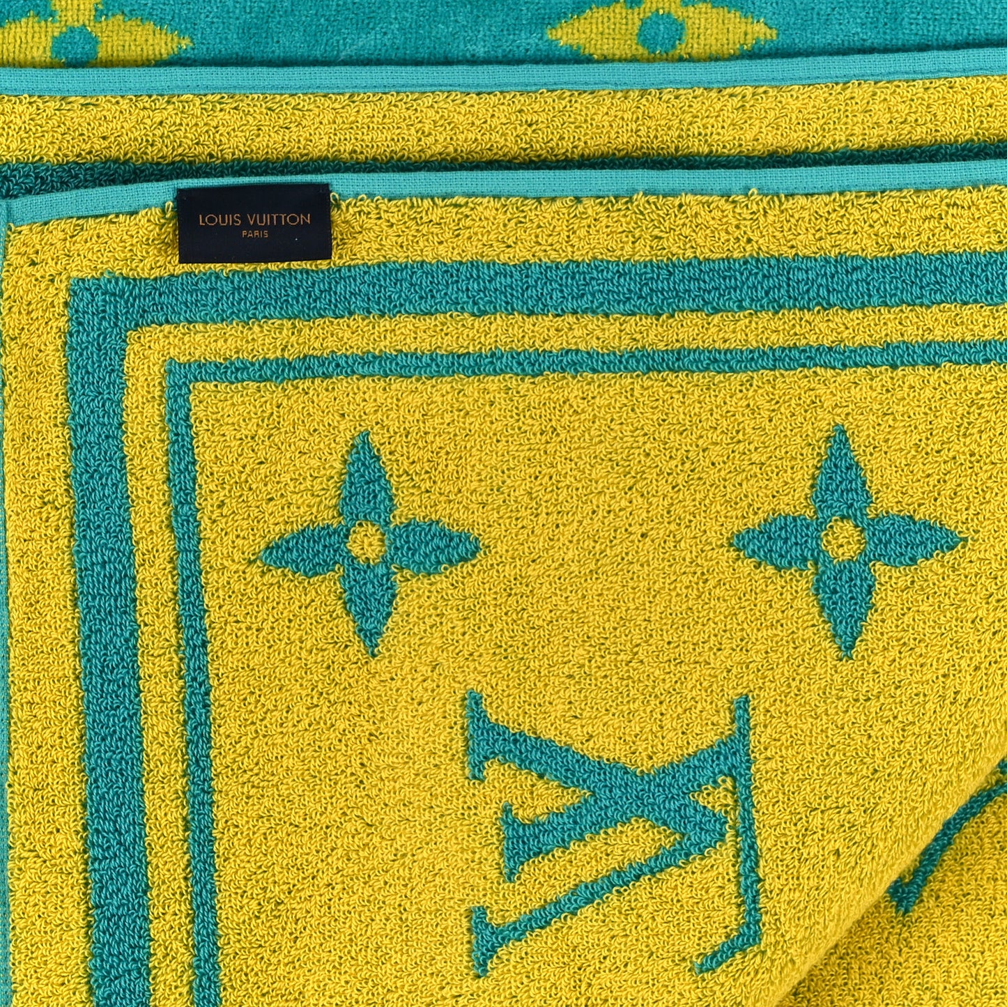 Cotton Monogram Beach Towel Yellow