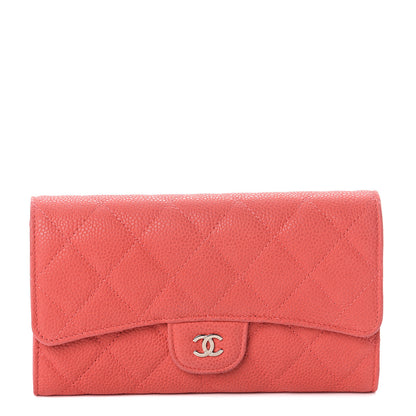 Chanel Iridescent Caviar Quilted Long Flap Wallet Red 1 of 8