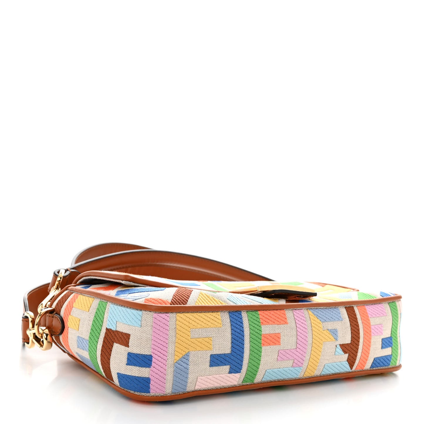 Kuban Canvas Vitello King FF Embroidered Baguette Grezzo Multicolor