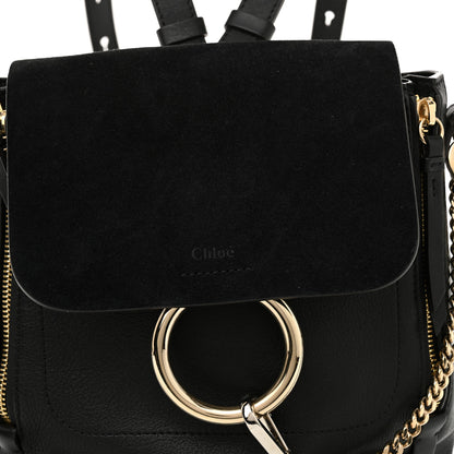 Chloe Suede Calfskin Small Faye Backpack Black 7 of 11