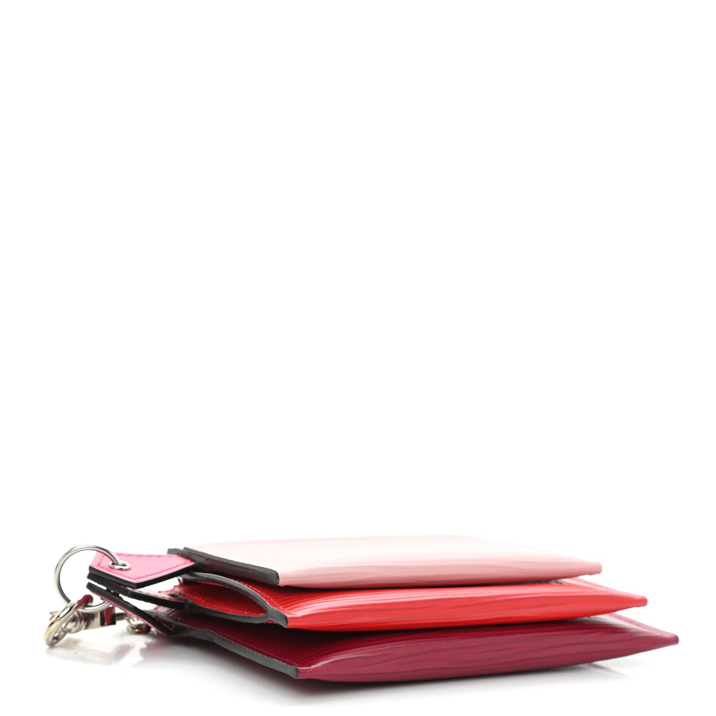 Epi Trio Card Case Wallet Rose Ballerine Rouge Fuchsia