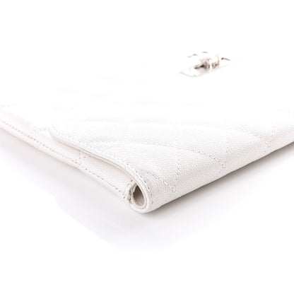 Chanel Caviar Quilted Medium Golden Class Pouch White 7 of 12