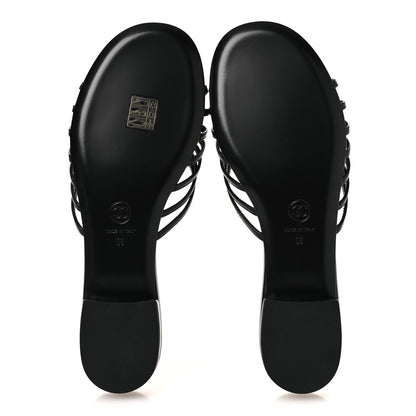 Chanel Goatskin Caged CC Slide Sandals 39 Black 7 of 11