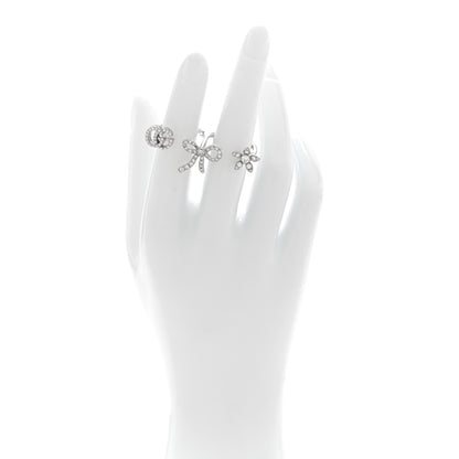Gucci 18K White Gold Diamond Flora Bow Flower Ring M 2 of 6