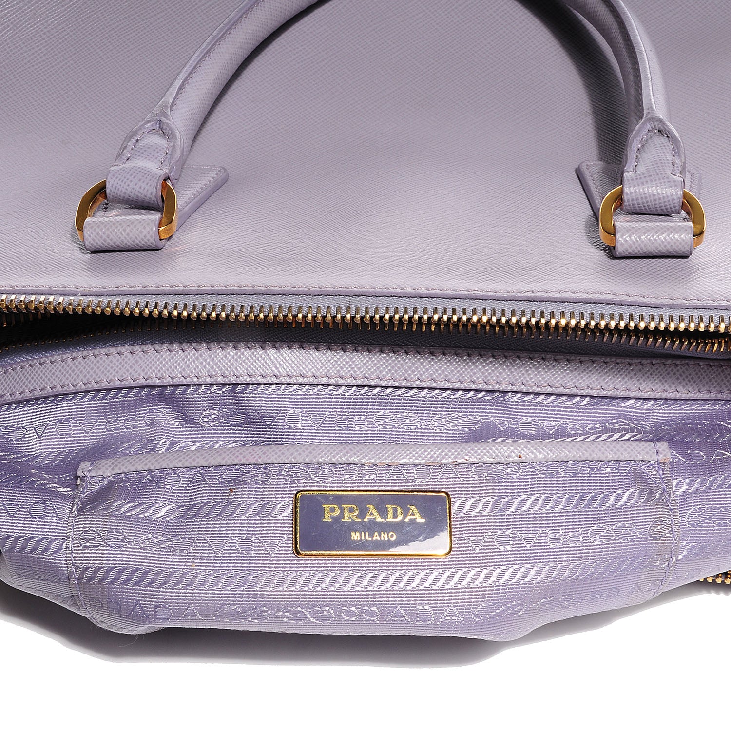 Prada Saffiano Lux Large Double Zip Tote Glicine 6 of 10