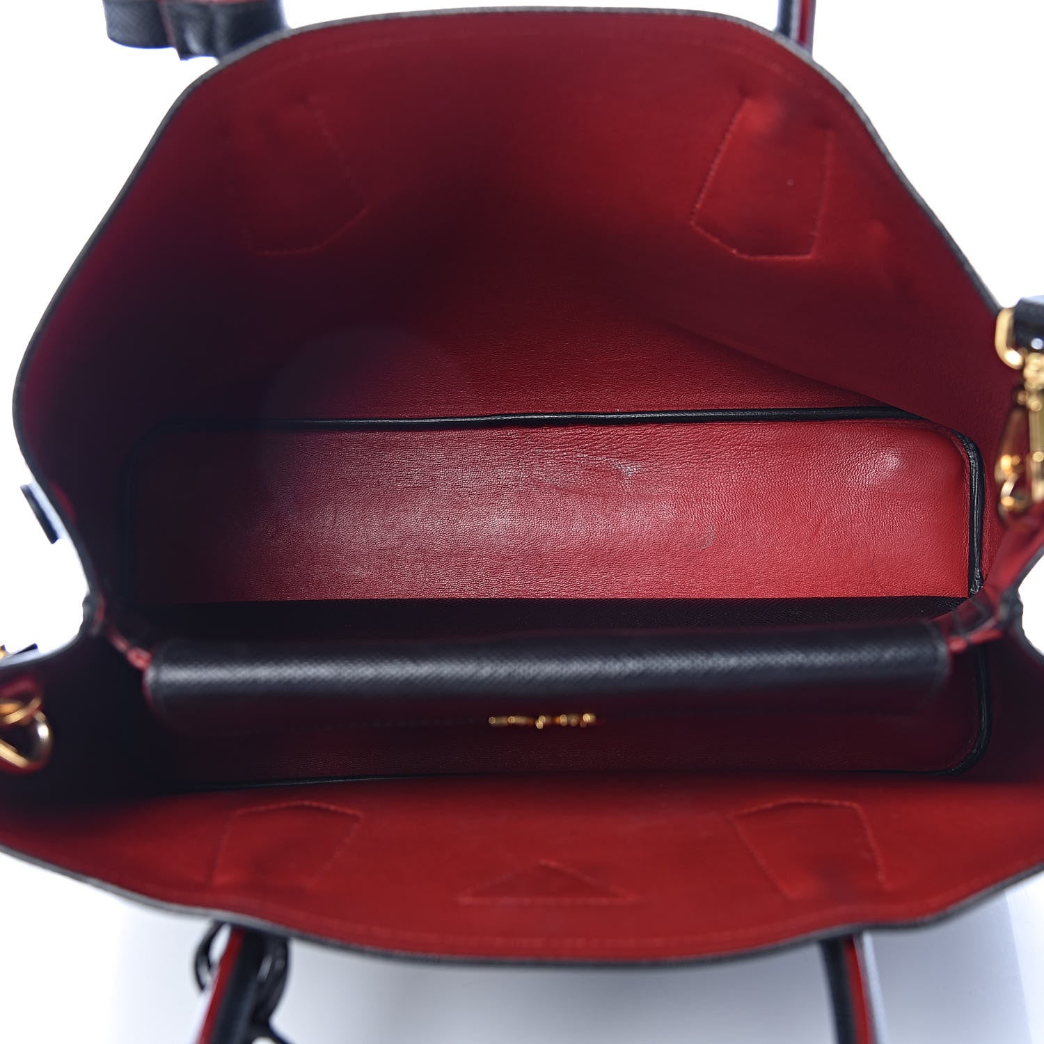 Prada Saffiano Cuir Medium Double Bag Black Fuoco 5 of 18