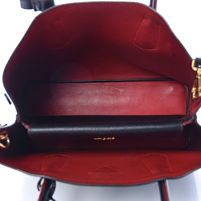 Prada Saffiano Cuir Medium Double Bag Black Fuoco 5 of 18