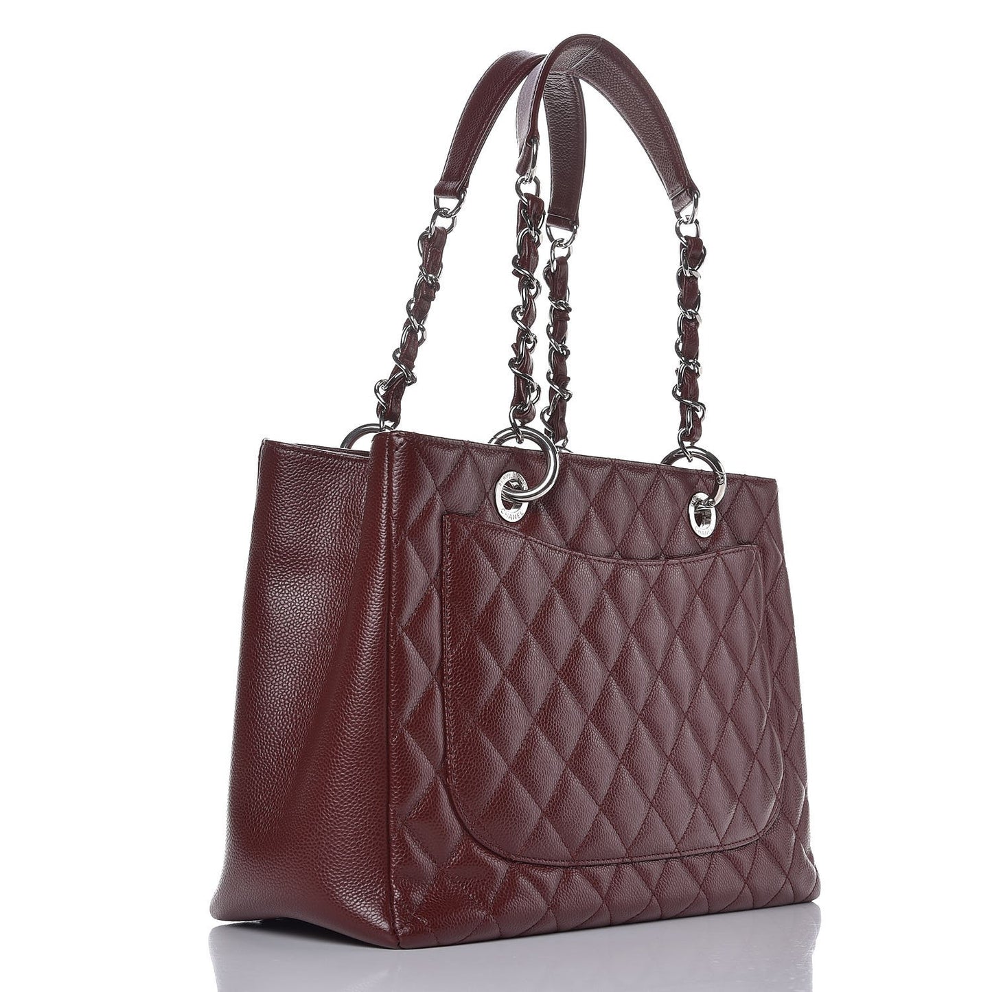 Caviar Quilted Grand Shopping Tote GST Dark Burgundy