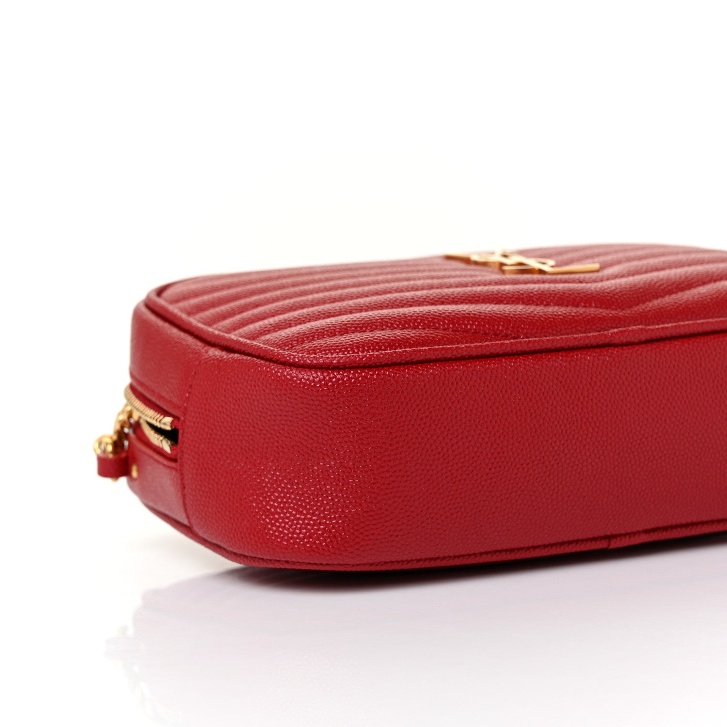Saint Laurent Grain De Poudre Matelasse Monogram Mini Lou Camera Bag Eros Red 8 of 9