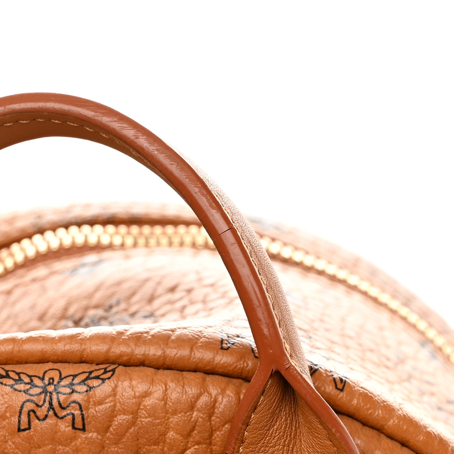 MCM Visetos Small Side Stud Stark Backpack Cognac 13 of 14