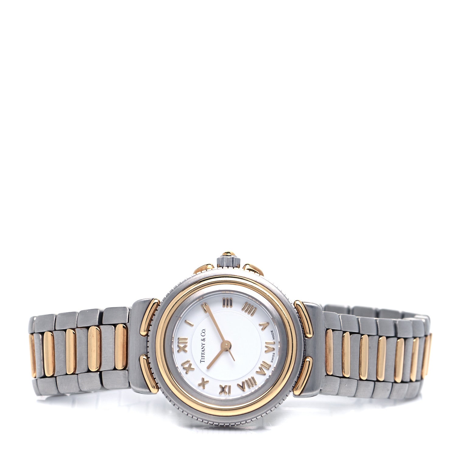 Tiffany Stainless Steel 18K Yellow Gold 26mm Intaglio Quartz Watch 2 of 4