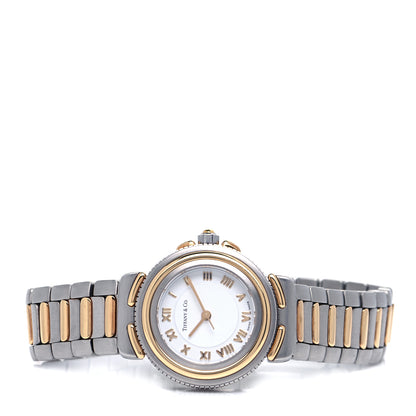 Tiffany Stainless Steel 18K Yellow Gold 26mm Intaglio Quartz Watch 2 of 4