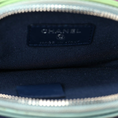 Chanel Lambskin Quilted Round Clutch With Chain Navy Blue Green Purple 5 of 8