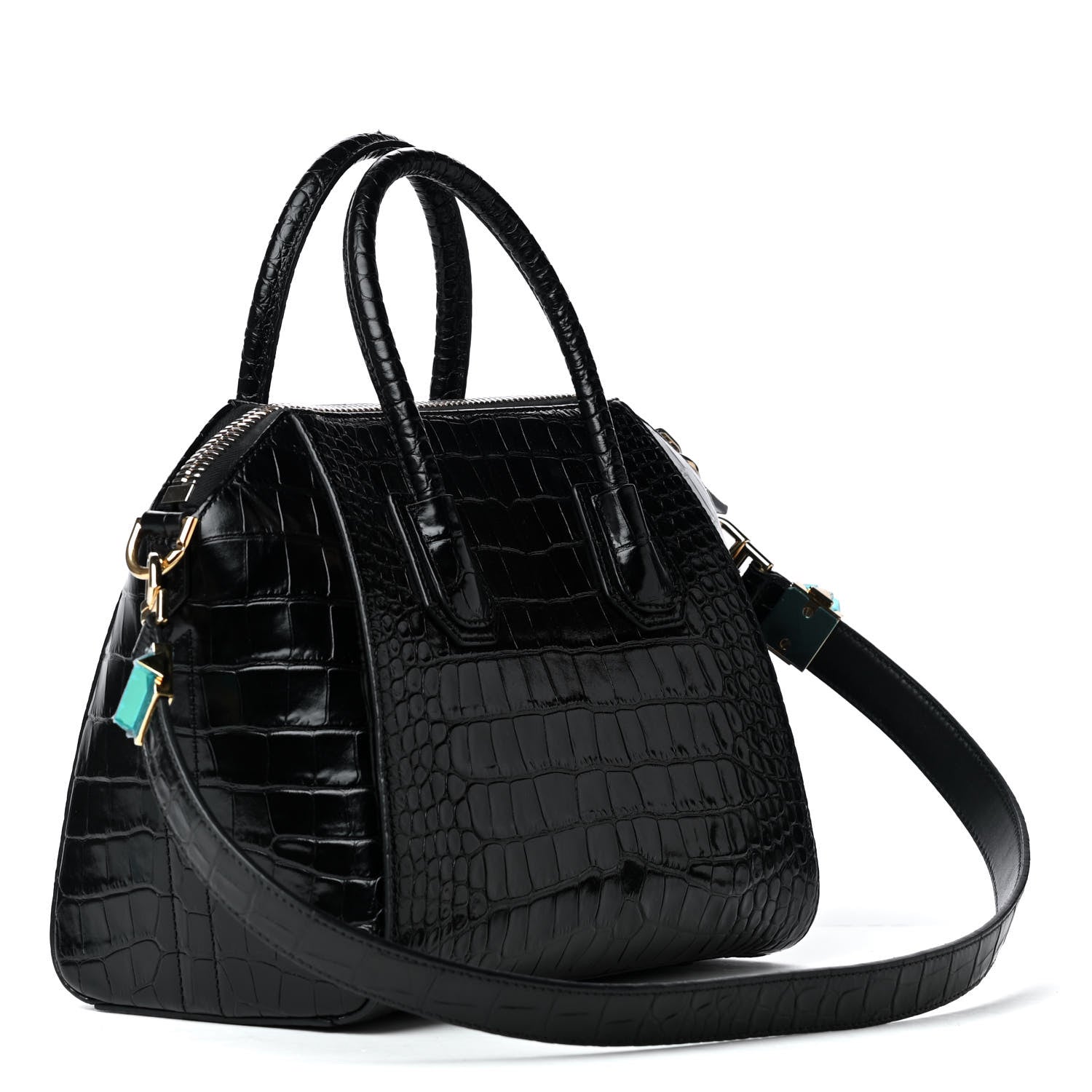 Givenchy Calfskin Crocodile Embossed Small Antigona Black 2 of 4