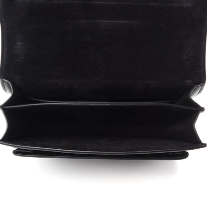 Saint Laurent Calfskin Medium Monogram Sunset Shoulder Bag With Braided Strap Black 5 of 14