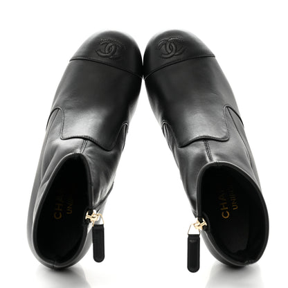 Chanel Stretch Lambskin Cap Toe CC Short Boots 37 Black 2 of 11