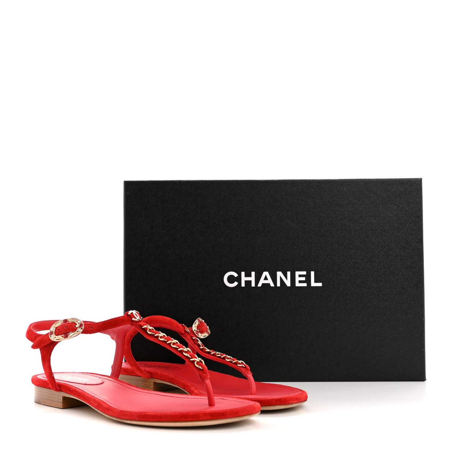Chanel Suede Calfskin Thong Sandals 36 Red 1795273 – FASHIONPHILE