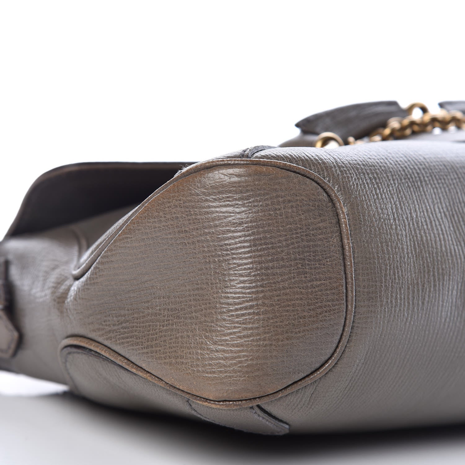 Gucci Calfskin Horsebit Chain Flap Shoulder Bag Grey 13 of 14