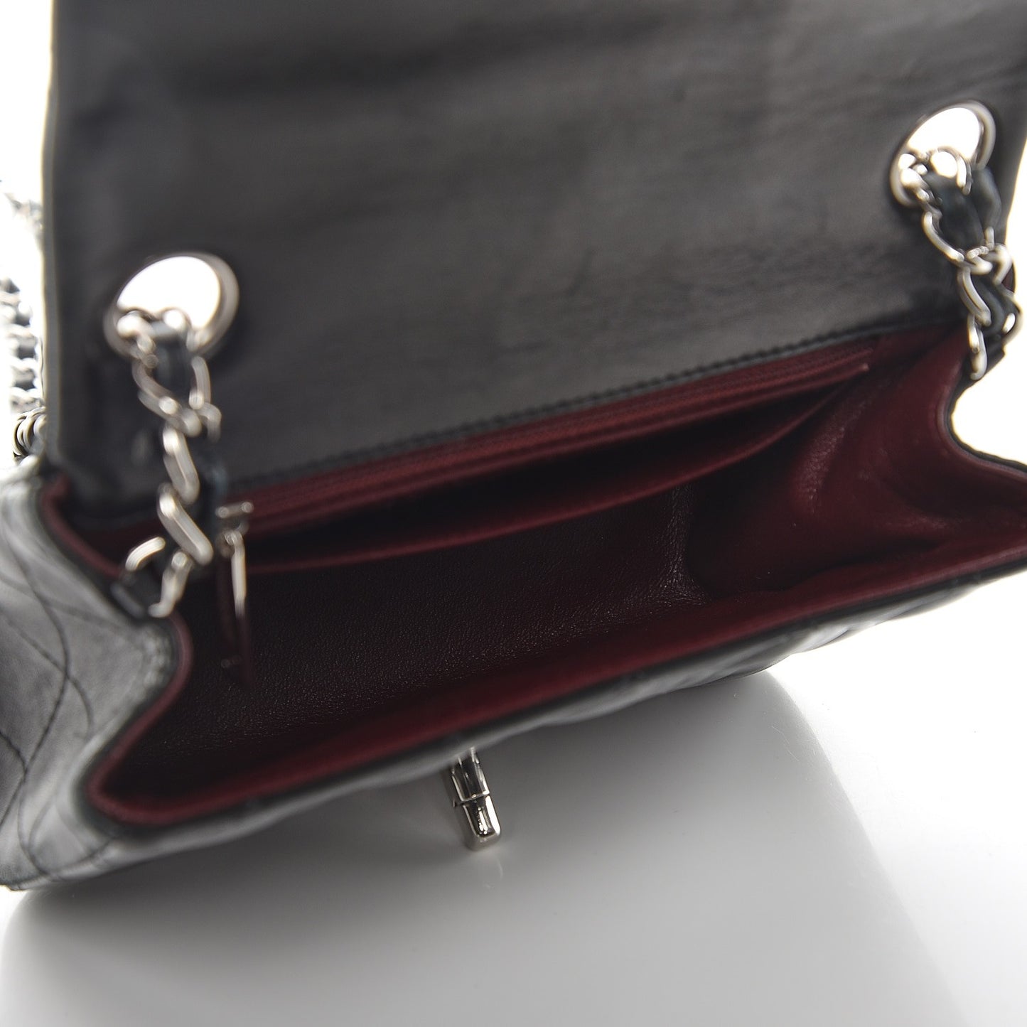 Lambskin Quilted Mini Square Flap Black
