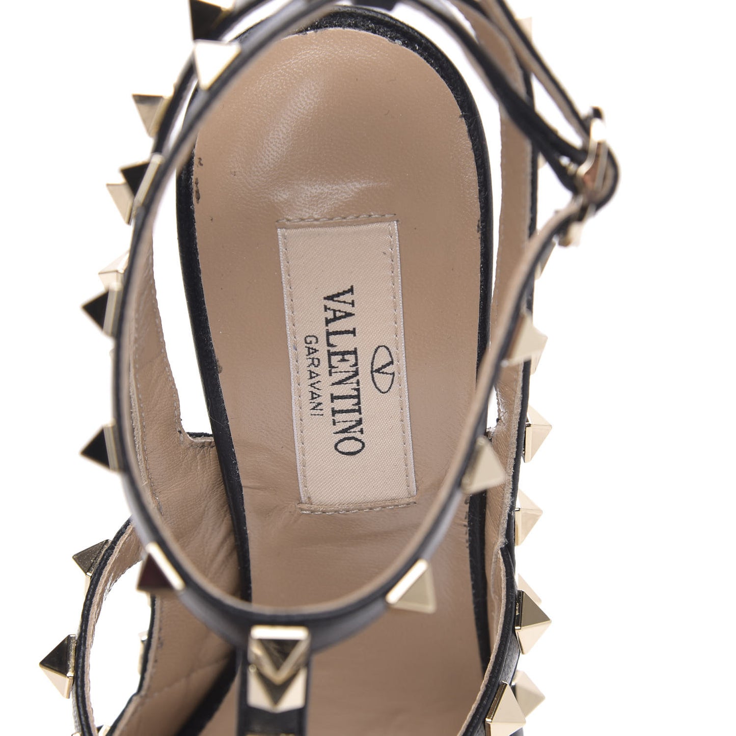 Suede Rockstud Ankle Strap Pumps 36 Black