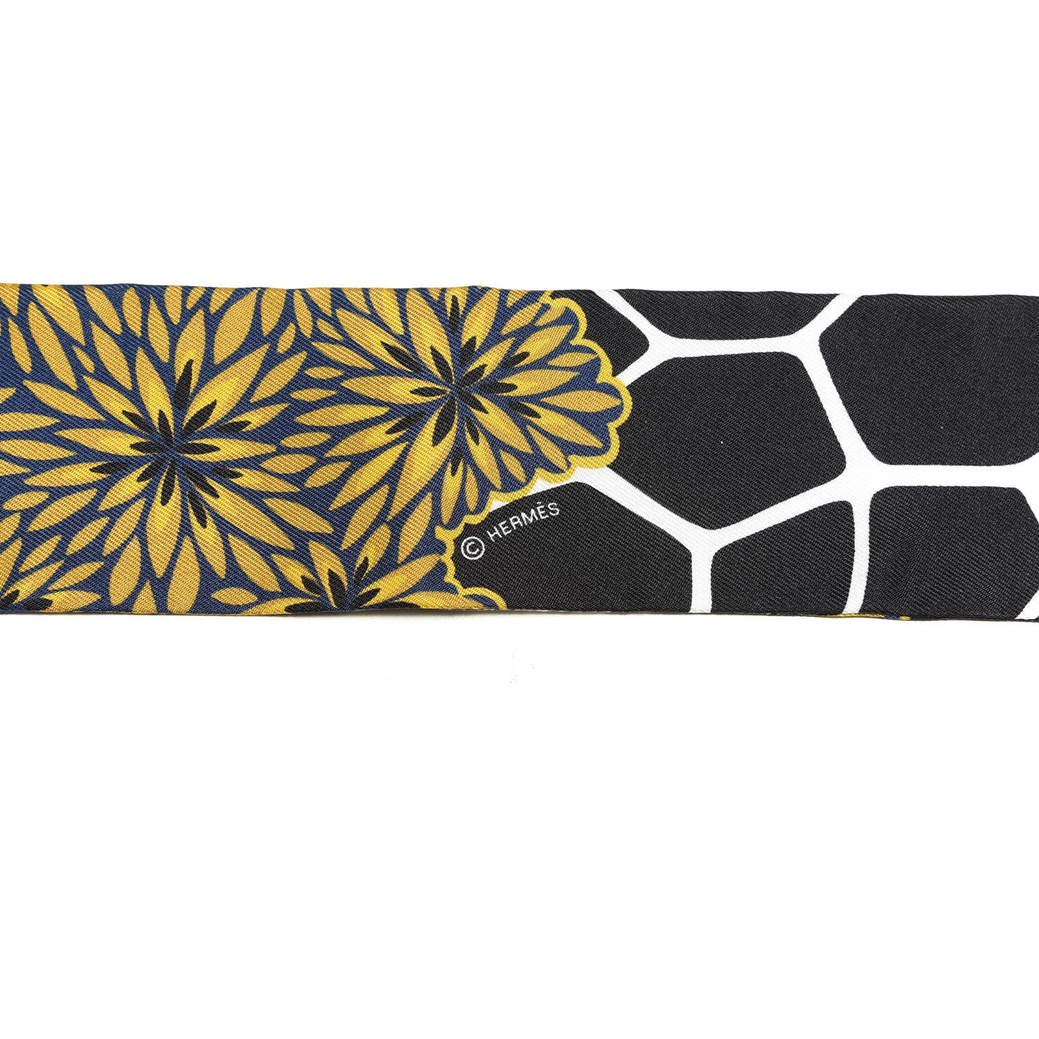 Hermes Silk Three Graces Twilly Black Gold Taupe 3 of 5