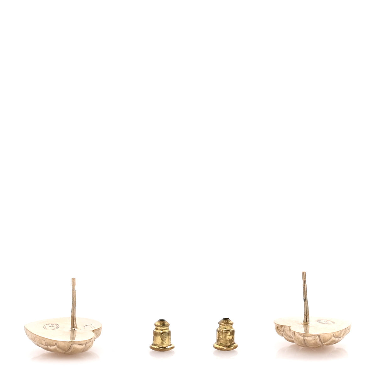 Chanel Quilted CC Heart Earrings Gold 3 of 5