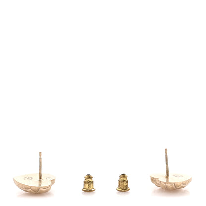 Chanel Quilted CC Heart Earrings Gold 3 of 5