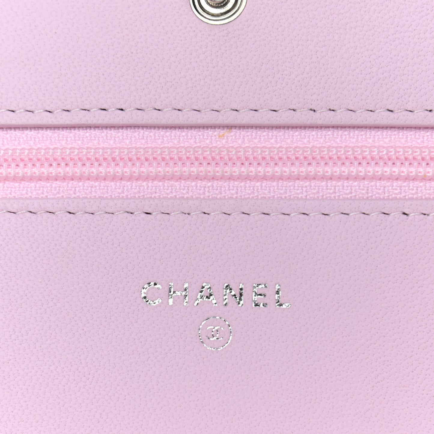 Goatskin Quilted Diamond CC Wallet On Chain WOC Pink
