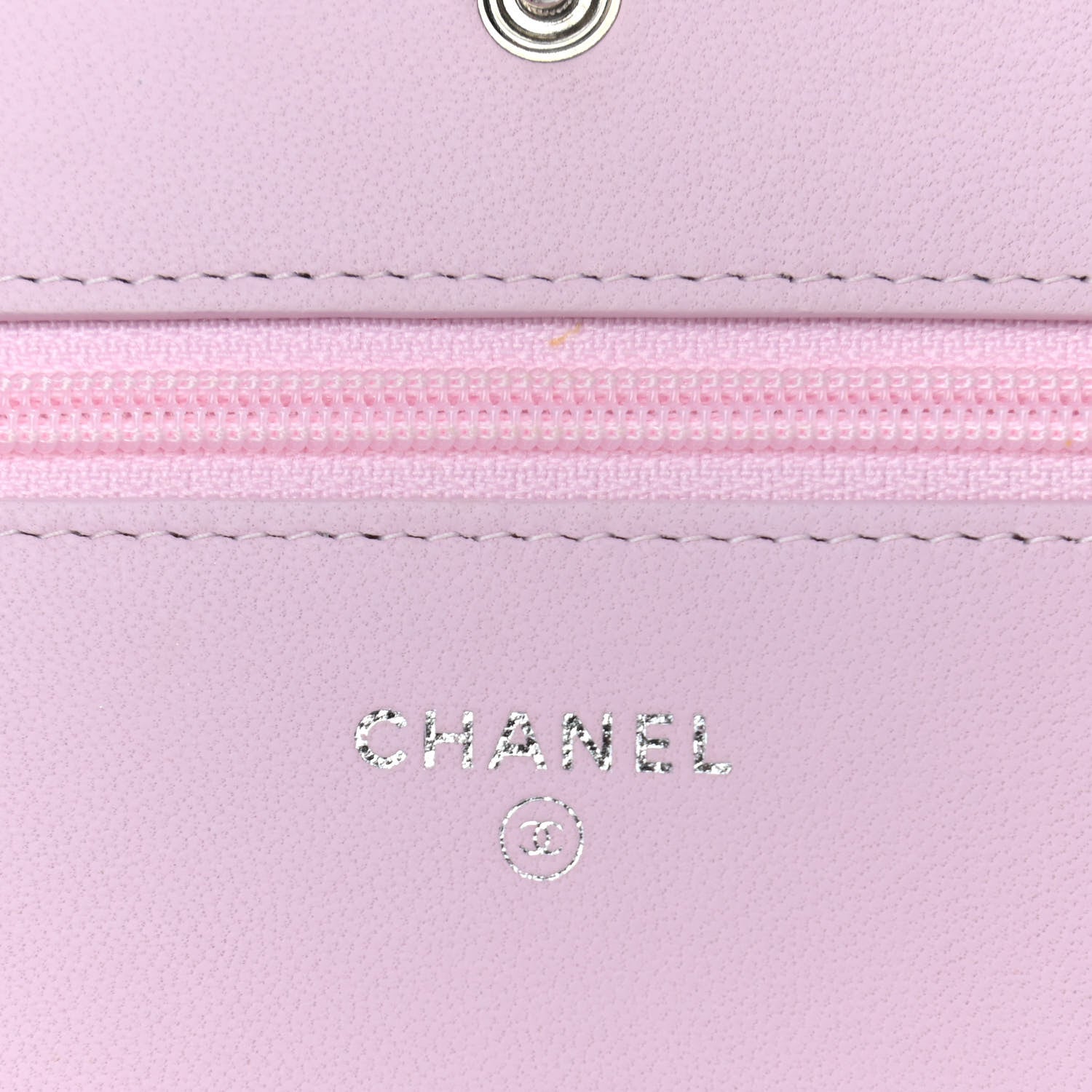 Chanel Goatskin Quilted Diamond CC Wallet On Chain WOC Pink 6 of 15