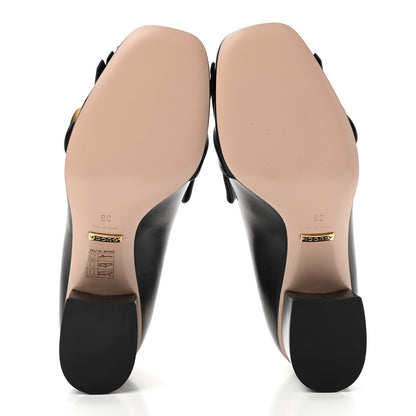 Gucci Malaga Kid GG Marmont Fringe 50mm Loafer Pumps 36 Black 5 of 9