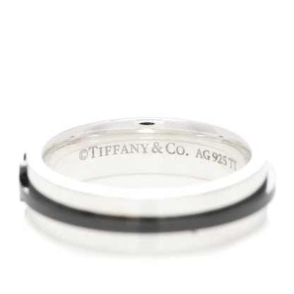Tiffany Sterling Silver Titanium T Two Ring 56 7.5 4 of 5