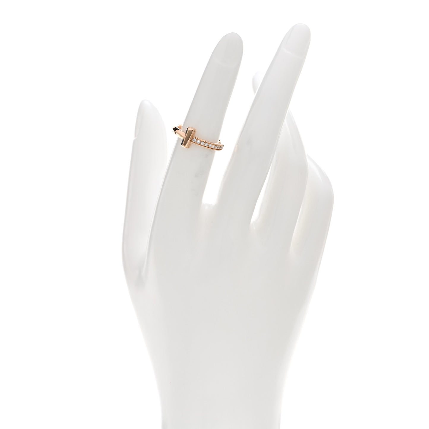 18K Rose Gold Diamond T T1 Ring 52 6