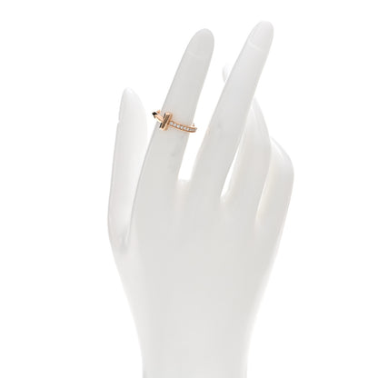 Tiffany 18K Rose Gold Diamond T T1 Ring 52 6 2 of 5