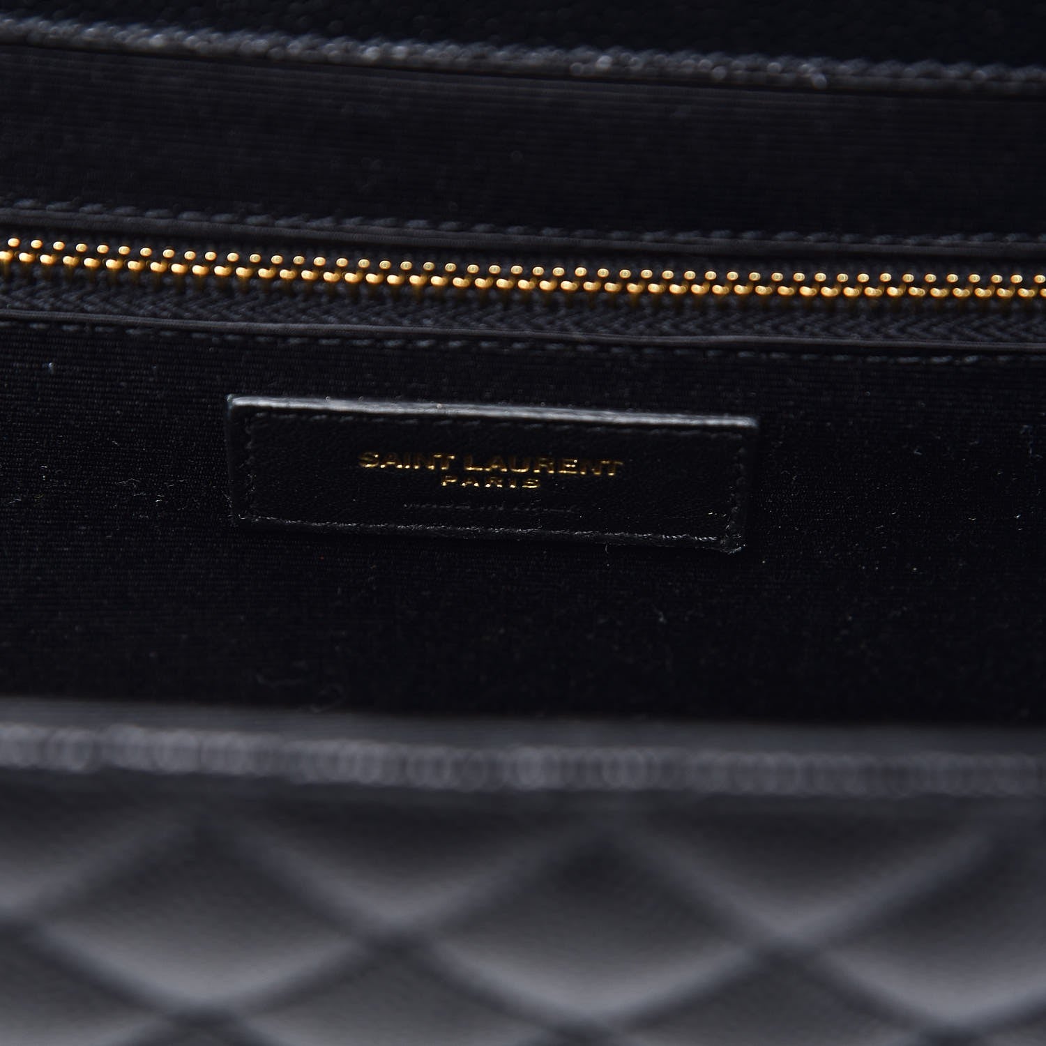 Saint Laurent Grain De Poudre Textured Mixed Matelasse Large Triquilt Monogram Satchel Black 7 of 7
