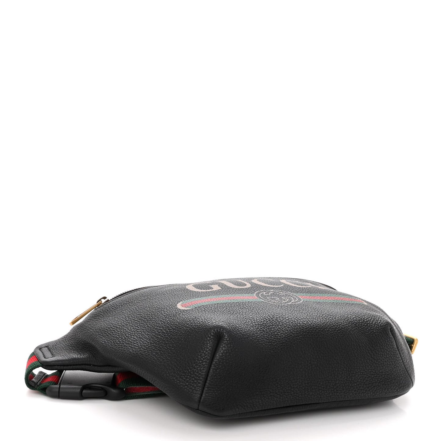 Grained Calfskin Logo Belt Bag Black