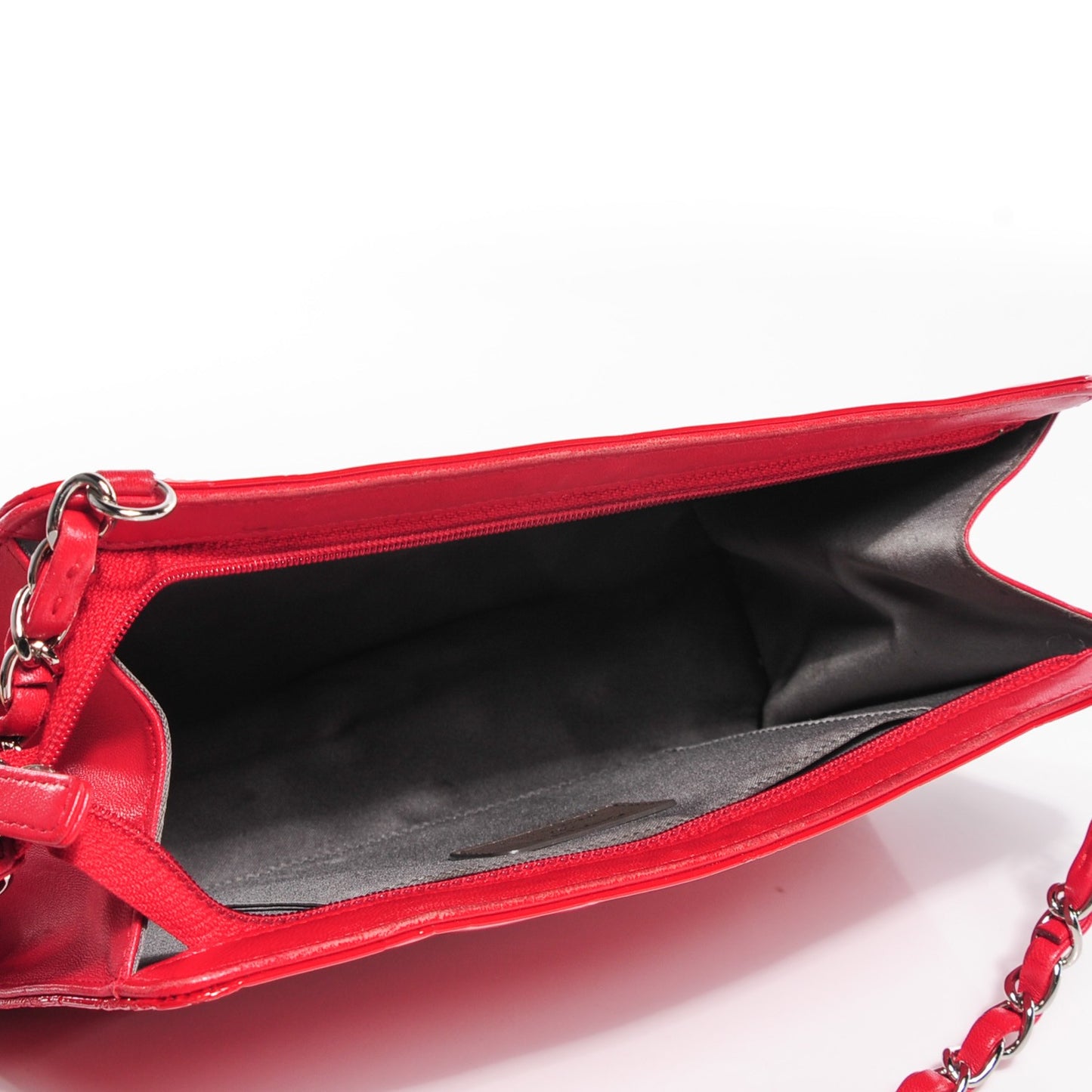 Patent Calfskin Lucky Symbols Pochette Red