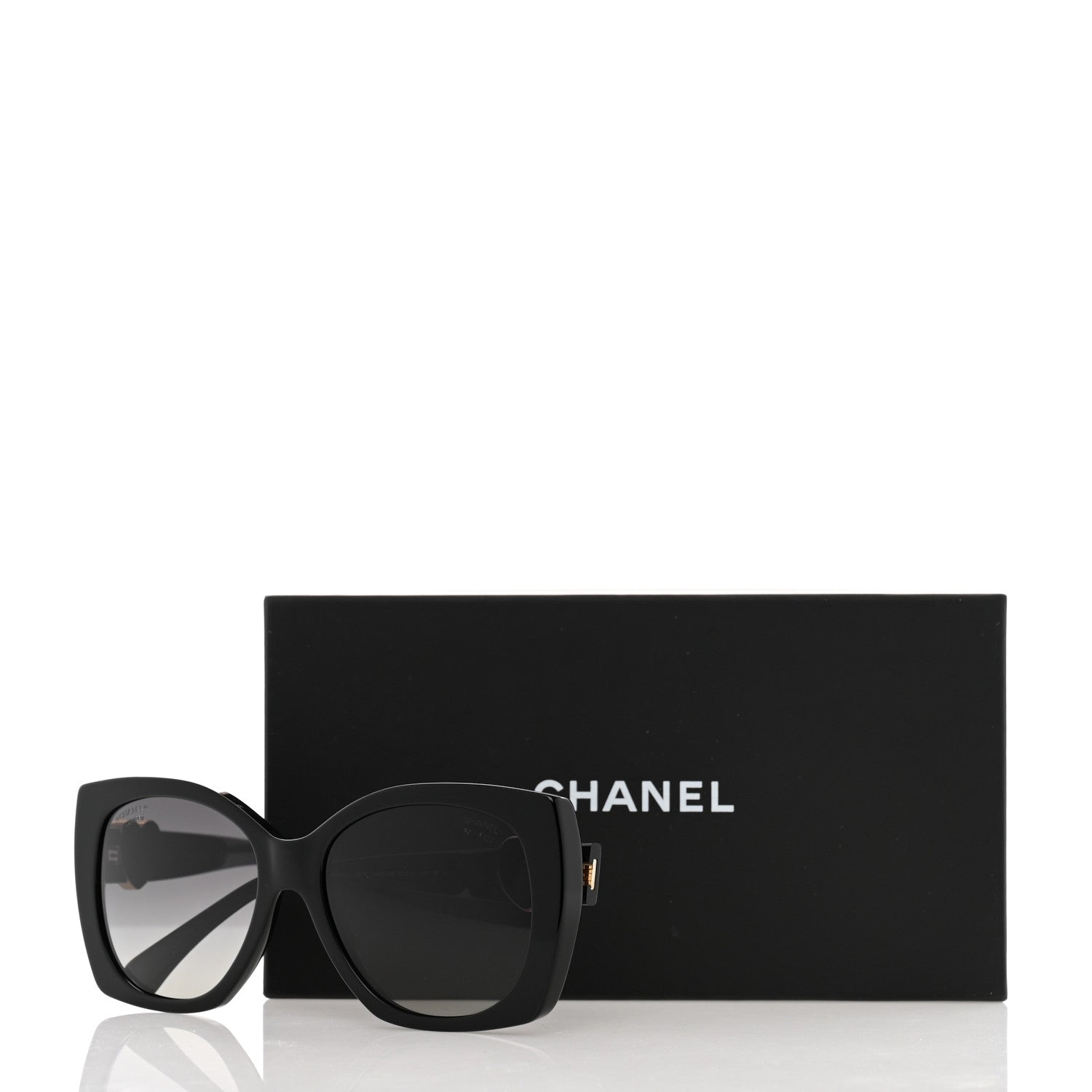 Chanel Acetate Square CC Heart Sunglasses 5519 Black 9 of 9