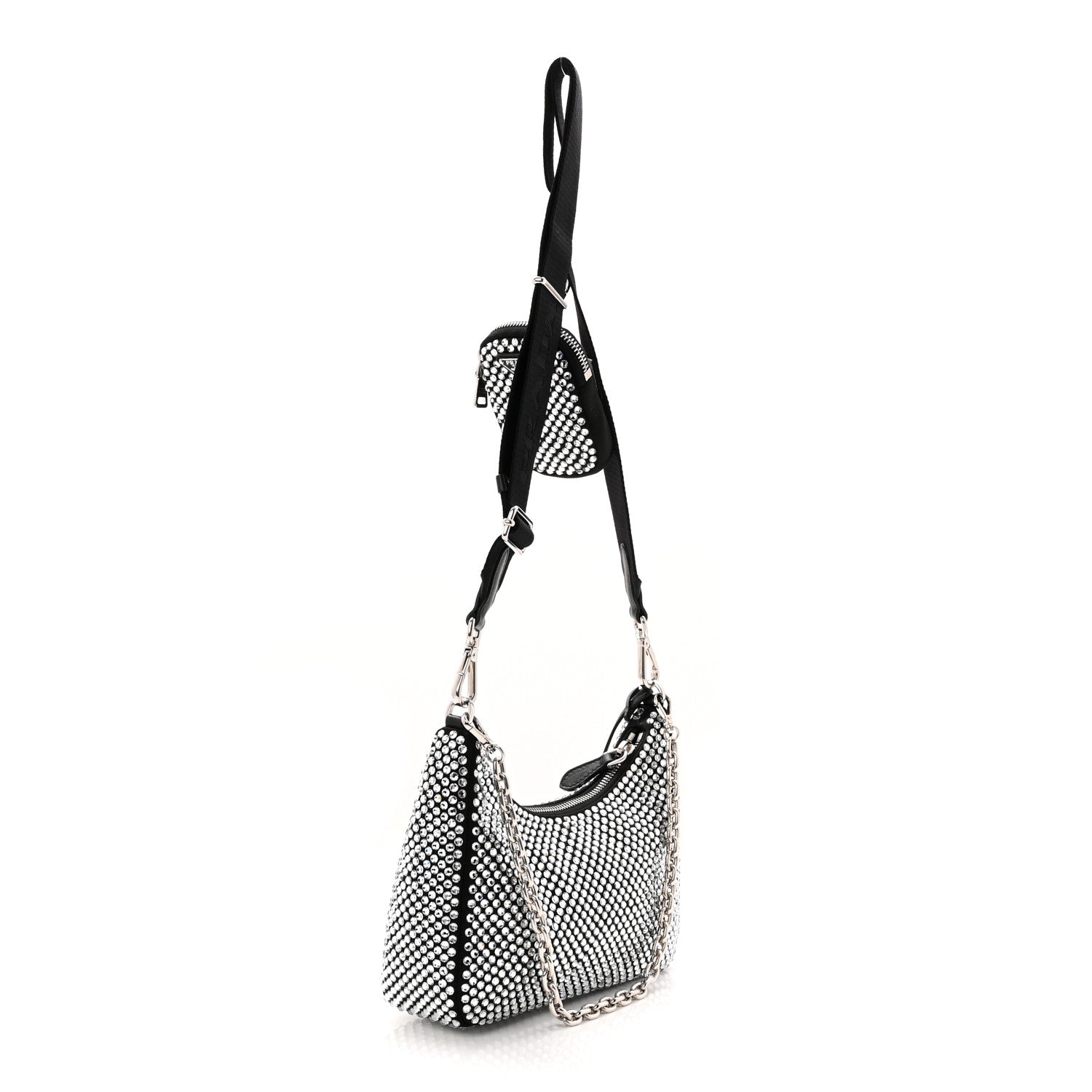 Prada Satin Crystal Re-Edition 2005 Shoulder Bag Cristal 3 of 12