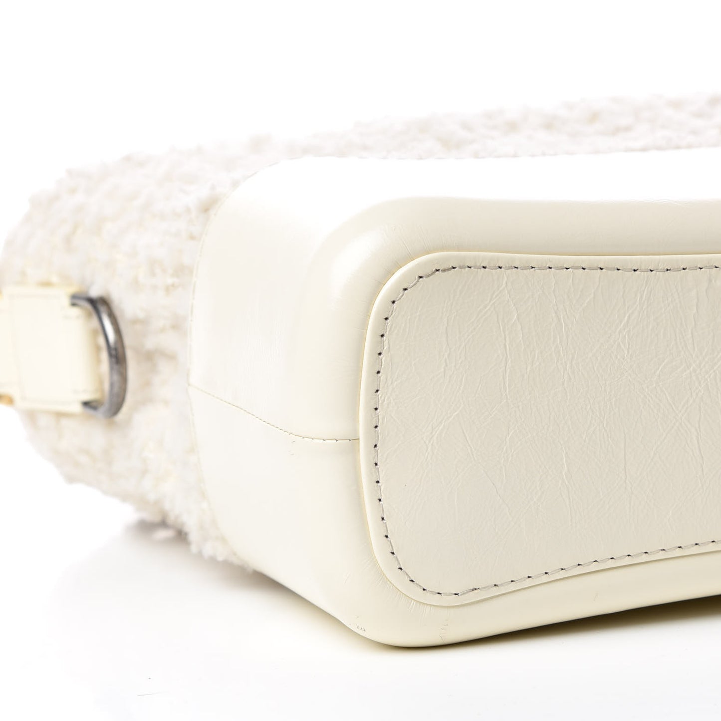 Tweed Calfskin Quilted Medium Gabrielle Hobo Ivory
