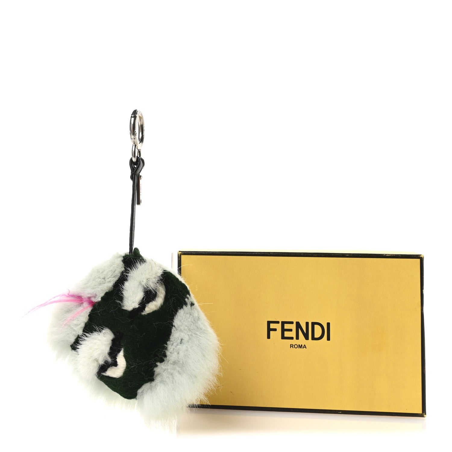 Fendi Fox Rabbit Goat Mink Fur Vitello Flamingo Bagood Monster Bag Bug Charm  Light Blue 5 of 5