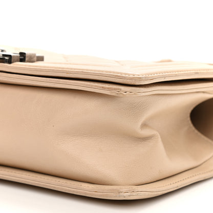 Chanel Calfskin Quilted Double Stitch Medium Boy Flap Beige 9 of 16